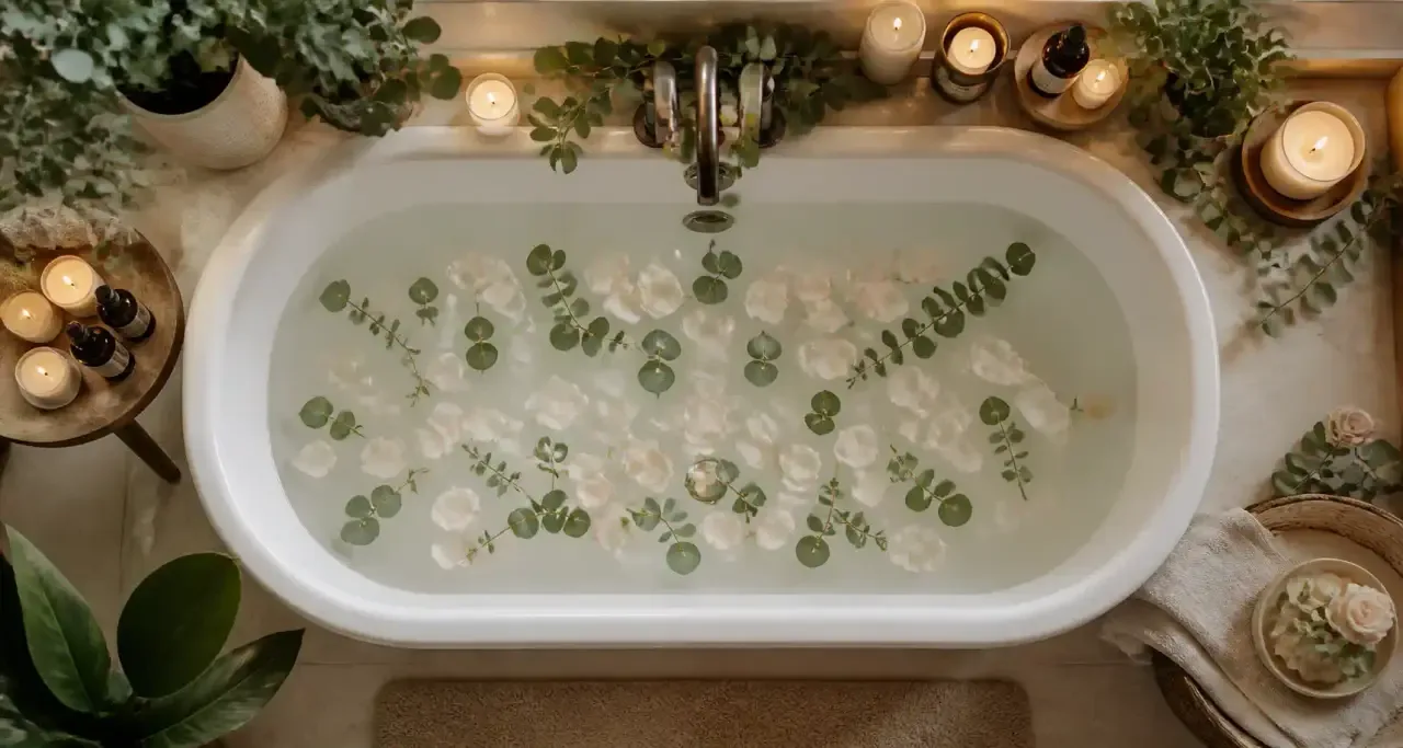 Bain aux plantes, rituel de d&eacute;tente et bien-&ecirc;tre