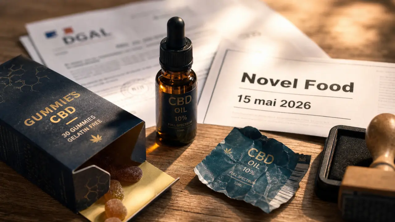 CBD interdit en france 2026 : gummies et huile CBD, documents DGAL, 15 mai 2026