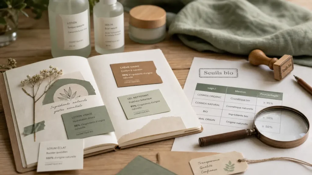 Naturel ou bio ? Cosmébio, COSMOS ORGANIC et COSMOS NATURAL ne promettent pas la même chose