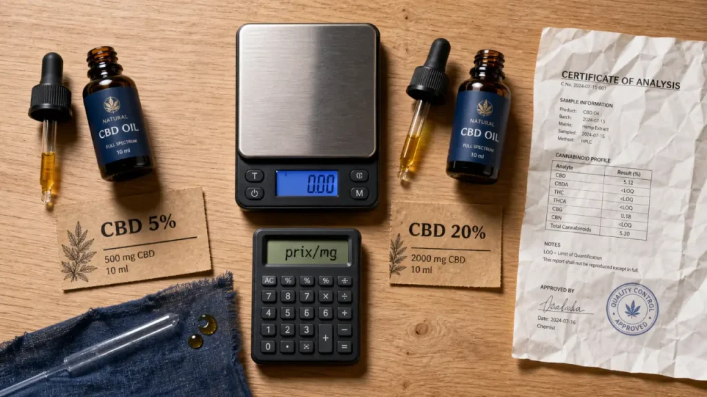 Huile CBD prix : ce qui explique vraiment l’écart entre 20 et 90 €