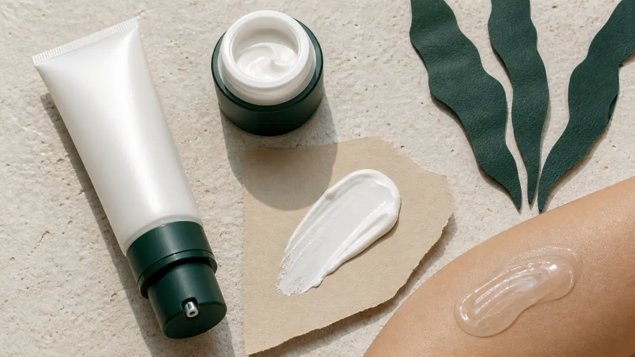 Alga Maris crème solaire visage SPF 50, texture blanche minérale sur peau
