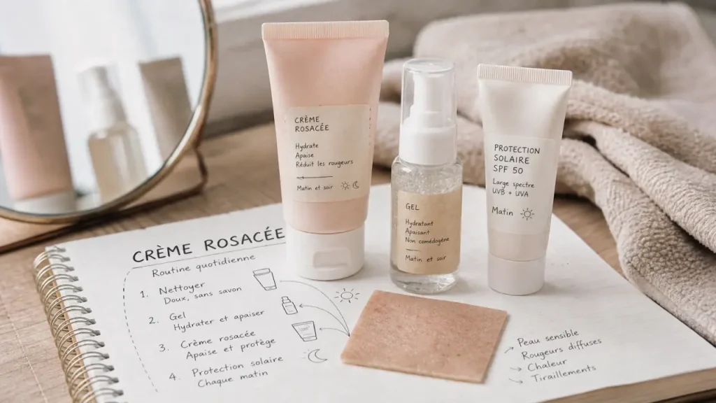 Crème rosacée visage : quel actif choisir selon les rougeurs, les boutons et les vaisseaux visibles