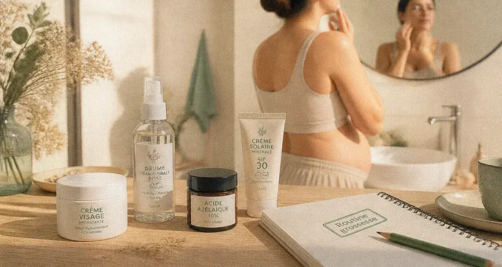 Routine visage enceinte : 3 étapes pour protéger votre peau sans risque pour bébé
