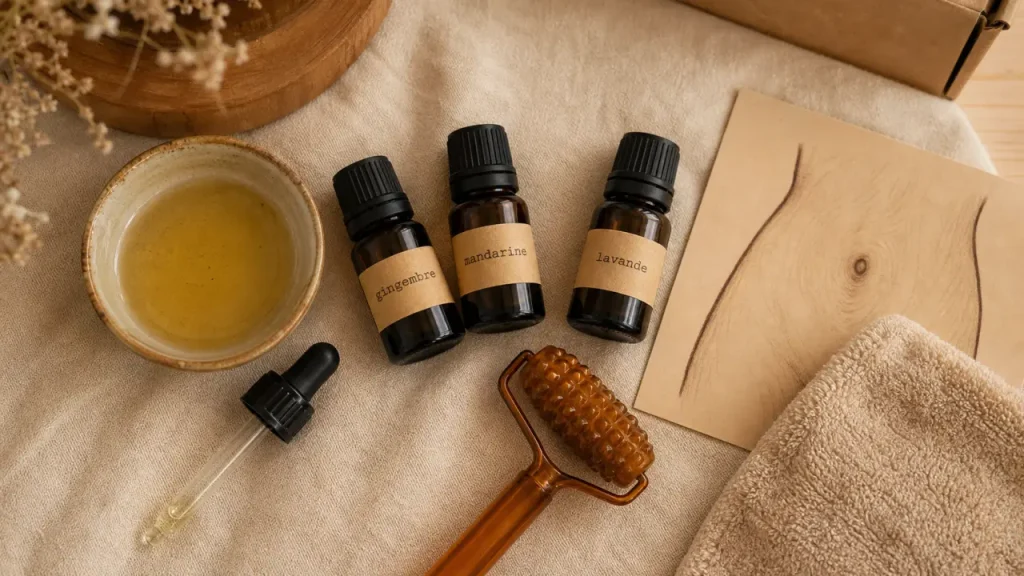 Huiles essentielles contre la constipation passagère : gingembre, massage abdominal et précautions en 3 jours maximum
