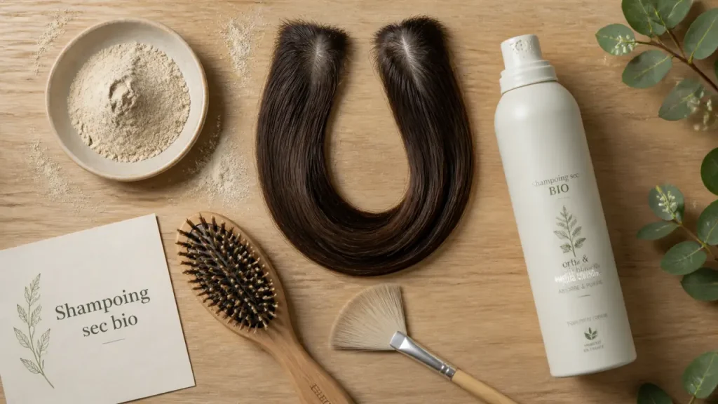 Shampoing sec bio : poudres absorbantes, spray ou poudre, et ingrédients à éviter