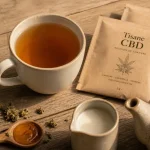 Tisane cbd chaude : mug ambré, miel et fleurs de chanvre