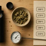 Vaporisateur fleur cbd réglé entre 160 et 210°C