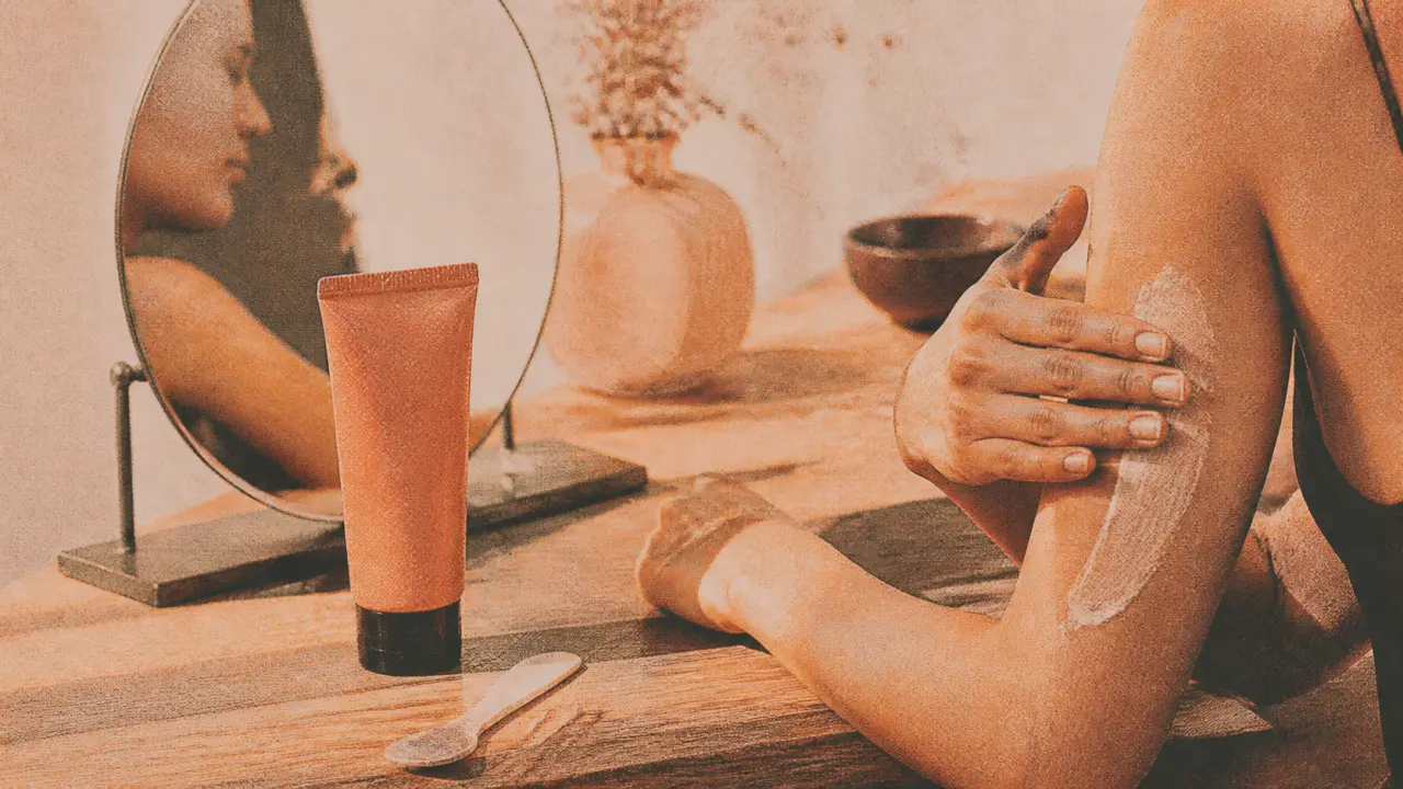 Crème visage autobronzante sans traces sur peau