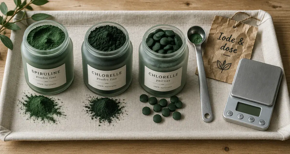Algues compléments alimentaires : iode et dose (spiruline, chlorelle)