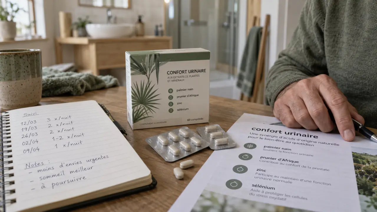 Compléments alimentaires prostate : actifs comme zinc, sélénium, palmier nain, confort urinaire