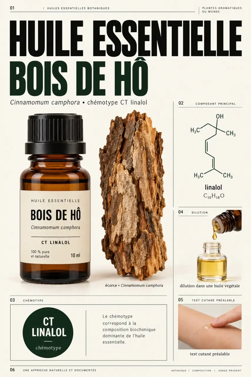 Huile essentielle de bois de Hô : chémotype linalol, dilution et précautions d’emploi